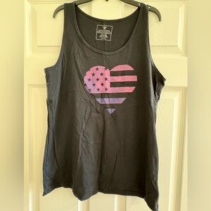 Black Heart Graphic Tank Top